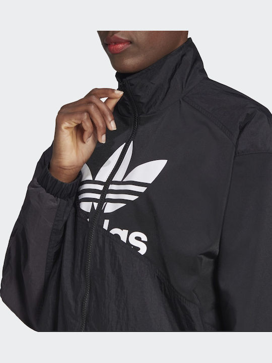 Adicolor Split Trefoil Women's Short Sports Jacket for Winter Black