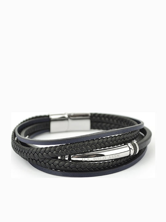U.S. Polo Assn. Ανδρικό Βραχιόλι από Δέρμα 21cm