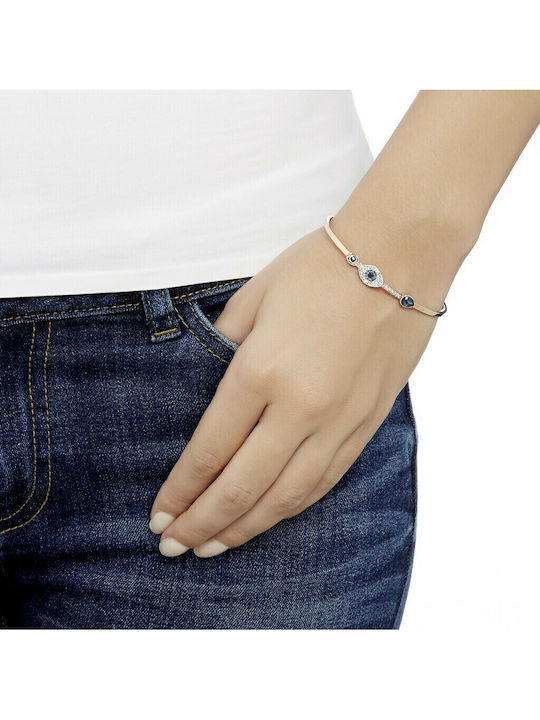 Swarovski Duo Evil Eye Средна Дамска Гривна Белезници с Дизайн Очи Златна 5.9см