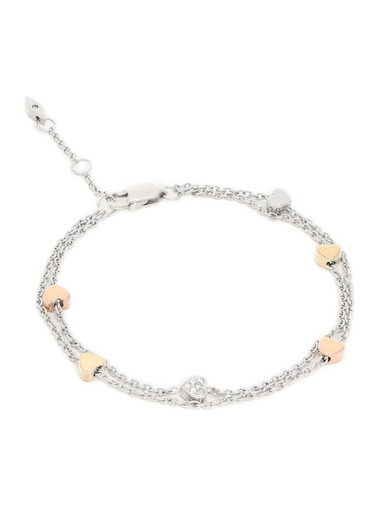 Fossil Women's Chain Bracelet with Heart Design in Stainless Steel 18cm