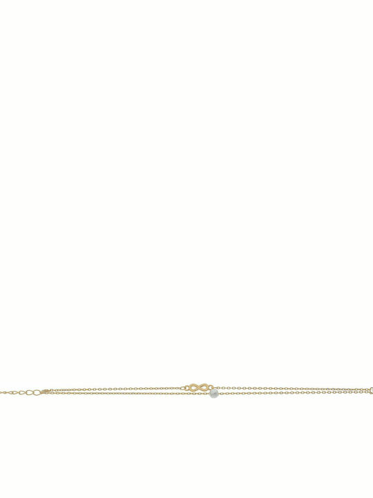 Prince Silvero Bracelet Chain with design Infinity made of Silver Gold Plated with Pearls
