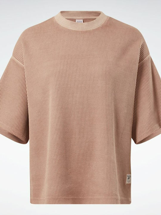 Classics Natural Dye Waffle Women's Oversized T-shirt Canyon Coral