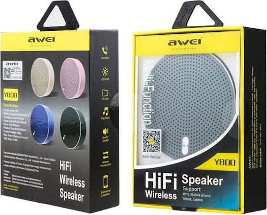Awei Y-800 Ηχείο Bluetooth 3W με Διάρκεια Μπαταρίας έως 2 ώρες Μπλε