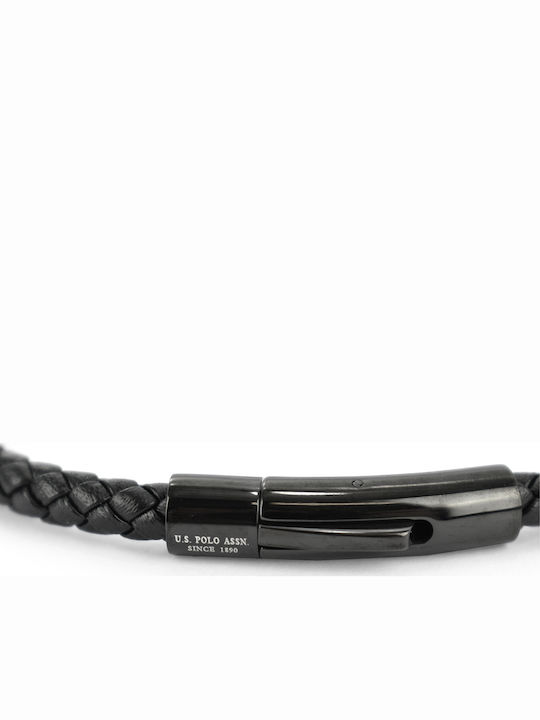 U.S. Polo Assn. Brățară Pentru Bărbați Tip Cuff Din Piele 21cm