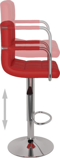 Scaune Bar cu Spătar & Înălțime Reglabilă Burgundia 2buc 48x47x90-111buc