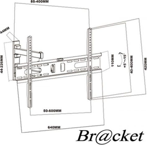 Bracket LCD3060-1 LCD 3060-1 Стойка за телевизор Стенен с рамо до 70" и 25кг