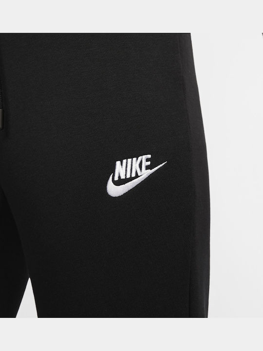 Sportswear Висока талия Долнище на анцуг с гума Флийс Черен