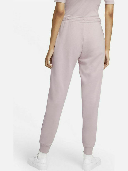 Nike Sportswear Essential Ψηλόμεσο Παντελόνι Γυναικείας Φόρμας με Λάστιχο Ροζ