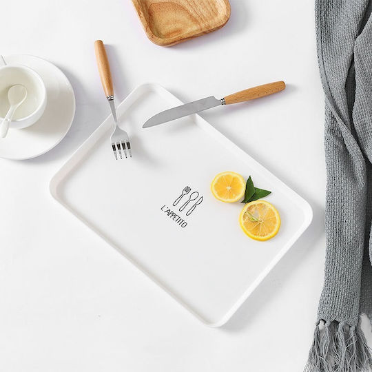 Lalos Plastic Dreptunghiular Tavă de Servire în Culoare Alb 30x21.3cm 3893 1buc Lalos Plastic Dreptunghiular Tavă de Servire în Culoare Alb 30x21.3cm 3893 1buc