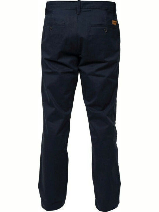 Stretch Twill Pantaloni Chino Elastic cu Croială Slim Albastru marin
