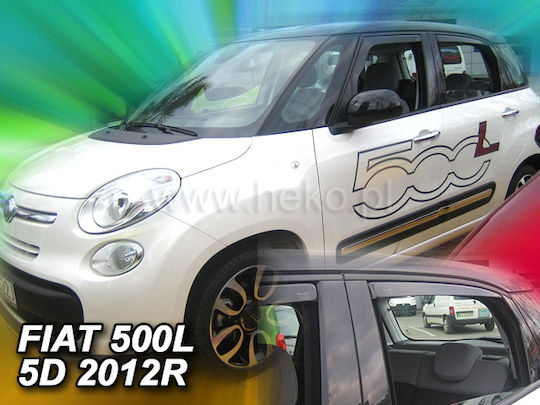 Heko Set of Windbreakers Front and Rear Car Dark Fime for Fiat 500L 4pcs