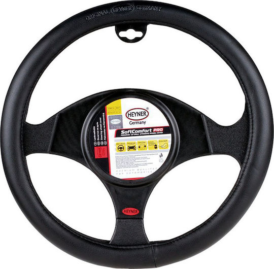 Heyner Car Steering Wheel Cover SoftComfort PRO Faux with Diameter 37-39cm made of Leatherette Black