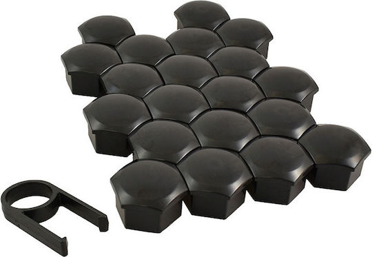 J-Tec Bolt Caps Black Decorative Caps for 17mm Lug Nuts, 21 pieces 21pcs