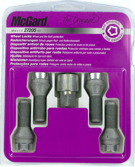 Lampa Болтове за сигурност Конична неръждаема стомана M14x1.5mm за Ключ No 17 4бр