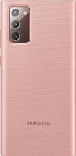 Samsung Clear View Cover Book Synthetic Leather / Plastic Brown (Galaxy Note 20)
