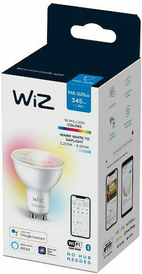 WiZ Smart LED Bulb 4.9W for Socket GU10 and Shape PAR16 RGBW 345lm Dimmable