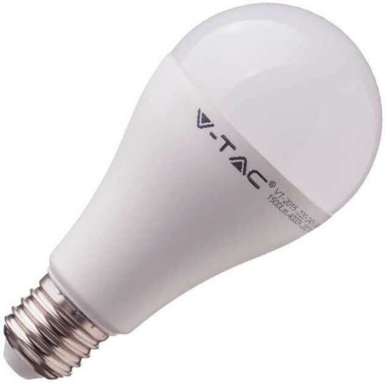 V-TAC VT-2017 Λάμπα LED 17W 130mm για Ντουί E27 και Σχήμα A65 Φυσικό Λευκό 1521lm