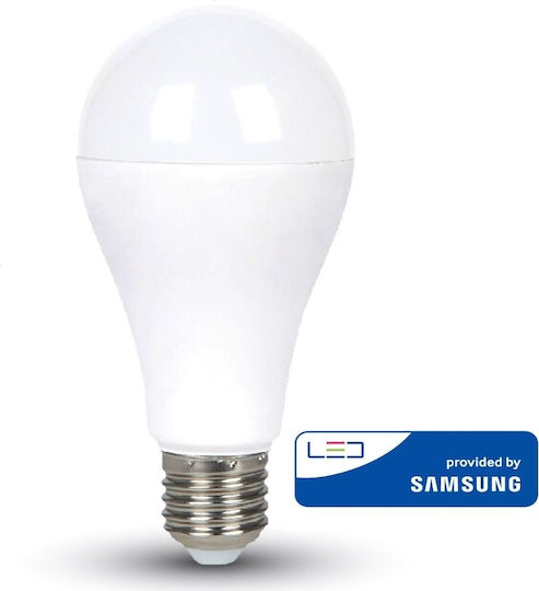 V-TAC VT-217 Λάμπα LED 17W 134mm για Ντουί E27 και Σχήμα A65 Φυσικό Λευκό 1521lm