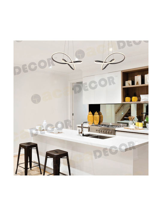Aca Cleo Pendant Light Black Rail 64x64cm
