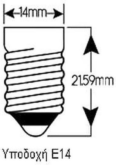 Diolamp LED Bulb 3W 90mm for Socket E14 and Shape G50 Warm White 210lm