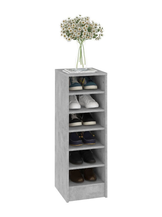 Wooden Shoe Organizer with 6 Shelves Γκρι Σκυροδέματος 31.5x35x90cm