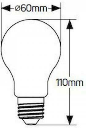 Geyer Λάμπα LED 8W για Ντουί E27 και Σχήμα A60 Θερμό Λευκό 640lm