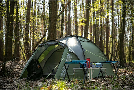 Peme Climate 3 Camping Tent Igloo Mountaineering Khaki with Double Cloth 4 Seasons for 3 People Waterproof 3000mm 310x180x120cm