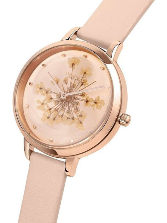 Oui & Me Fleurette Women's Watch with Pink Leather Strap