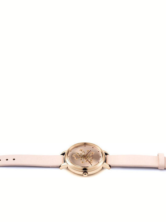 Oui & Me Fleurette Women's Watch with Pink Leather Strap
