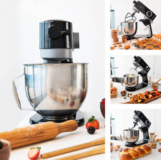 Cecotec Twist & Fusion 4000 Luxury Black Stand Mixer 800W with Stainless Mixing Bowl 5.2lt