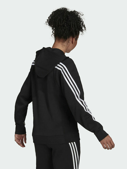 adidas Sportswear Future Icons 3-Stripes Ζακέτα Μαύρη με Κουκούλα