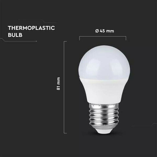 V-TAC VT-290 Λάμπα LED 7W 81mm για Ντουί E27 και Σχήμα G45 Θερμό Λευκό 600lm