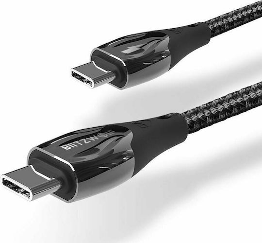 BlitzWolf BW-FC1 Braided USB 2.0 Cable USB-C male - USB-C 96W Μαύρο 1.8m