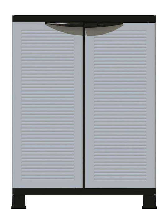 Zweiflügeliger Schrank Kunststoff mit 2 Regale Grey 68x39x92cm