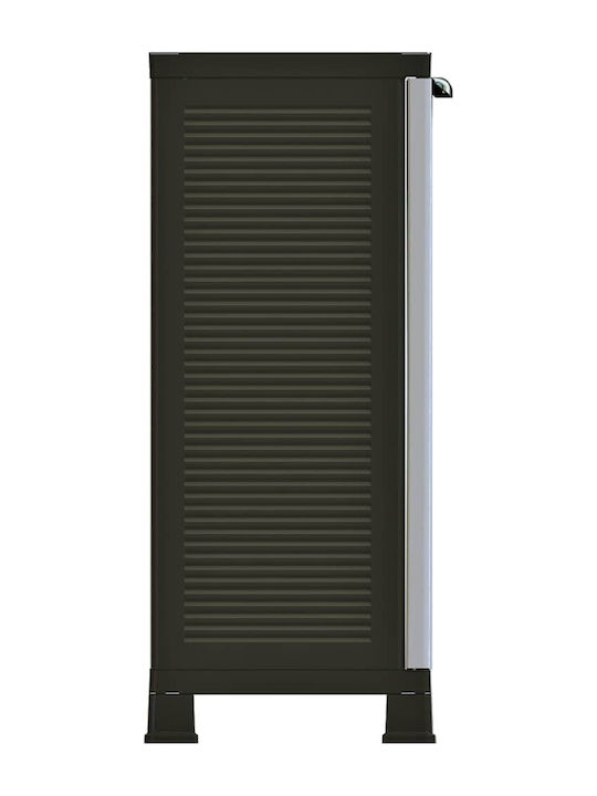 Zweiflügeliger Schrank Kunststoff mit 2 Regale Grey 68x39x92cm