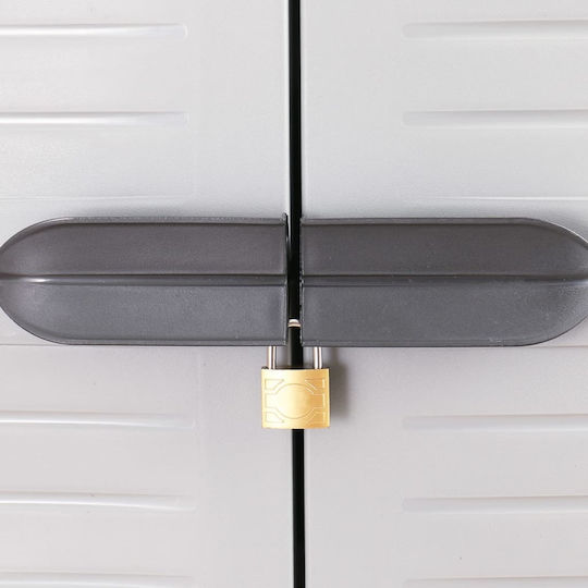 Zweiflügeliger Schrank Kunststoff mit 4 Regale Grey 65x45x181cm