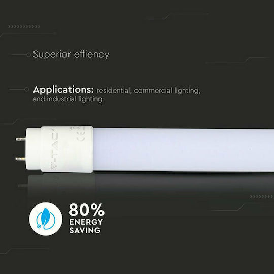 V-TAC LED Bulb 22W Fluorescent Type 150εκ. for Socket G13 and Shape T8 Natural White 1900lm