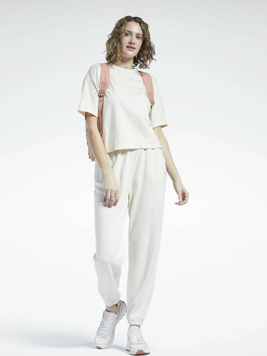 Classics Natural Dye Γυναικείο Καλοκαιρινό Crop Top Βαμβακερό Κοντομάνικο Ecru