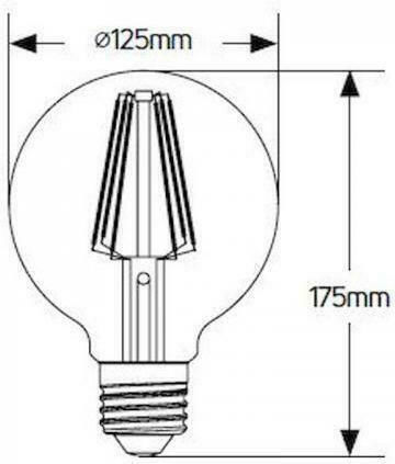 Geyer Λάμπα LED 5W για Ντουί E27 και Σχήμα G125 Θερμό Λευκό 350lm Dimmable