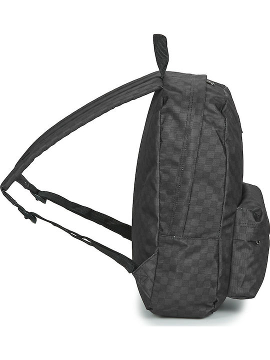 Vans Old Skool Check School Bag Backpack Junior High-High School Black with Water Bottle Holder 22Liters