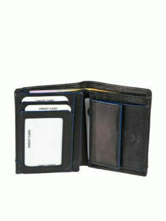 AN Leather Men's Wallet Classic Black/Blue