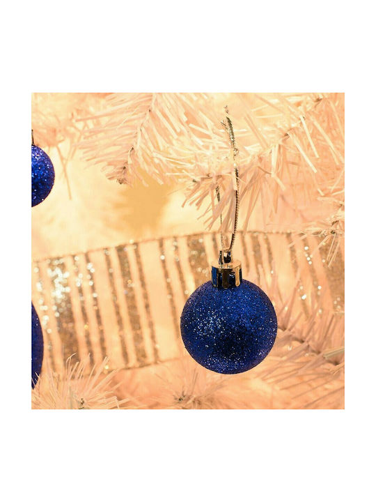 Fun World Christmas Ball Ornament Blue 4x4cm 6pcs