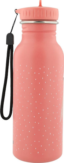 Trixie Kids Water Bottle Stainless Steel with Screw Cap Non Spill Mrs Flamingo 500ml