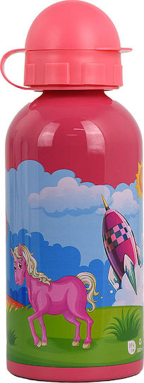 Ecolife Kinderflasche Rostfreier Stahl mit Pop-Up-Verschluss Fuchsie 500ml