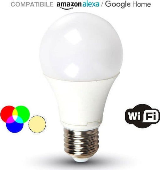 V-TAC Bec Smart VT-5010 LED 9W pentru Dulie E27 și Formă A60 Alb natural 800lm Reglabil în intensitate