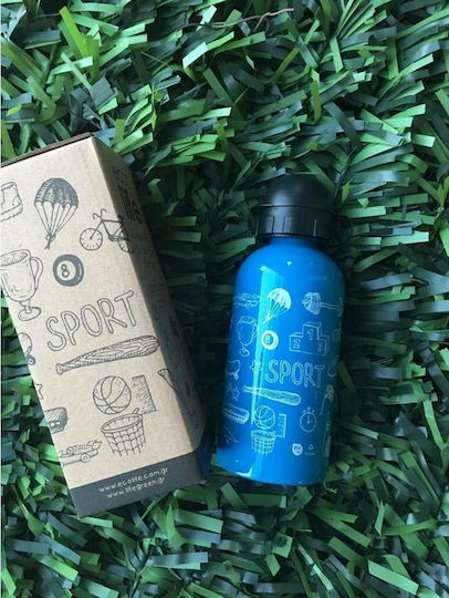 Ecolife Kids Water Bottle Stainless Steel with Pop-Up Cap Light Blue 500ml