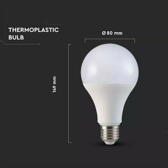 V-TAC VT-212 Λάμπα LED 11W 120mm για Ντουί E27 και Σχήμα A60 Ψυχρό Λευκό 1055lm