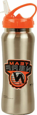 Gim Kids Stainless Steel Water Bottle with Straw Orange 580ml