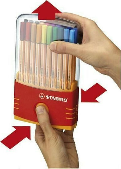 Stabilo Point 88 Μαρκαδόροι Σχεδίου Color Parade St8820-031 0.4mm Σετ 20 χρώματα