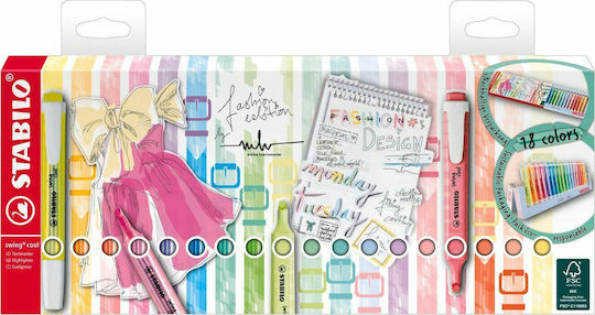 Stabilo Swing Deskset Markere de Subliniere 1mm Multicolor 18buc